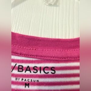 Pacsun Vibrant Pink and White Striped Cotton Top